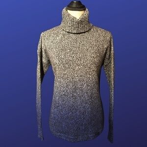 𝅺AQUA 100% CASHMERE Turtleneck Tunic, Gray/Blue OMBRE DIP DYE, NWOT, Size Small